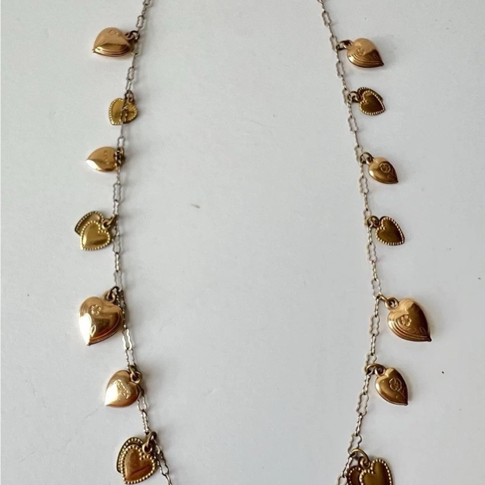 Vintage gold filled heart charm necklace